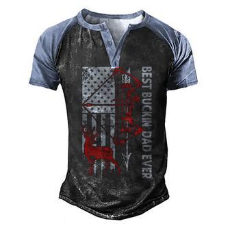 Best Buckin Dad Ever Bow Hunting Deer Men's Henley Shirt Raglan Sleeve 3D Print T-shirt - Thegiftio UK