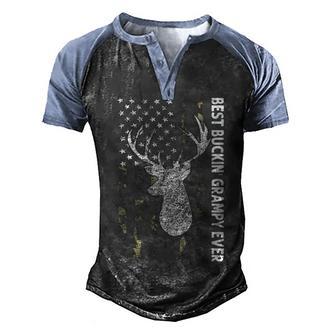 Best Buckin Grampy Ever Hunting Camouflage Back Men's Henley Shirt Raglan Sleeve 3D Print T-shirt - Thegiftio UK