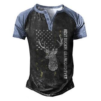 Best Buckin Granddad Ever Hunting Camouflage V2 Men's Henley Shirt Raglan Sleeve 3D Print T-shirt - Thegiftio UK