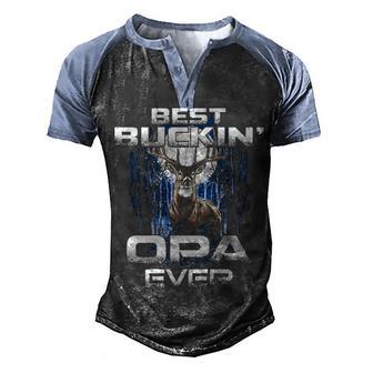 Best Buckin Opa Ever Hunting Gift Men's Henley Shirt Raglan Sleeve 3D Print T-shirt - Thegiftio UK
