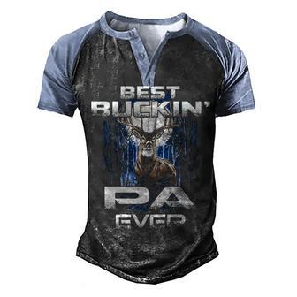 Best Buckin Pa Ever Hunting Gift Men's Henley Shirt Raglan Sleeve 3D Print T-shirt - Thegiftio UK