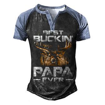 Best Buckin Papa Ever Deer Hunting Bucking Father V3 Men's Henley Shirt Raglan Sleeve 3D Print T-shirt - Thegiftio UK