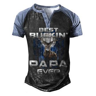 Best Buckin Papa Ever Hunting Gift Men's Henley Shirt Raglan Sleeve 3D Print T-shirt - Thegiftio UK
