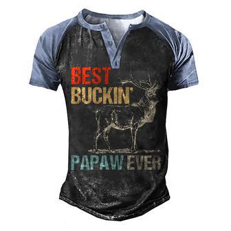Best Buckin Papaw Ever Deer Hunting Graphic Design Printed Casual Daily Basic Men's Henley Shirt Raglan Sleeve 3D Print T-shirt - Thegiftio UK