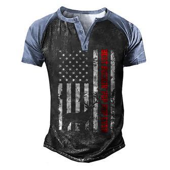 Best Buckin Pop Pop Ever Usa Flag Hunting Gift Men's Henley Shirt Raglan Sleeve 3D Print T-shirt - Thegiftio UK