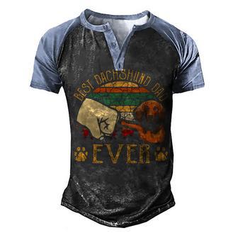 Best Dachshund Dad Ever Fathers Day Gift Graphic Design Printed Casual Daily Basic Men's Henley Shirt Raglan Sleeve 3D Print T-shirt - Thegiftio UK
