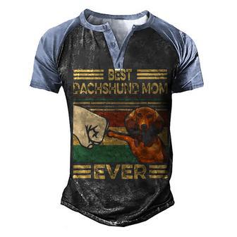 Best Dachshund Mom Ever Mothers Day Gift Graphic Design Printed Casual Daily Basic Men's Henley Shirt Raglan Sleeve 3D Print T-shirt - Thegiftio UK