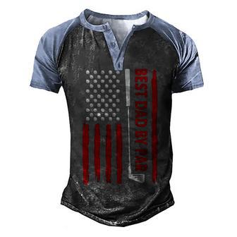 Best Dad By Par American Flag Golf Gift For Golfer Men's Henley Shirt Raglan Sleeve 3D Print T-shirt - Thegiftio UK