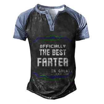Best Father In Galaxy Futuristic Men's Henley Shirt Raglan Sleeve 3D Print T-shirt - Thegiftio UK