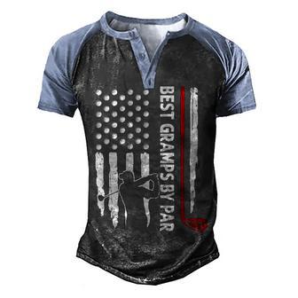 Best Gramps By Par American Flag Golf Gift Back Design Men's Henley Shirt Raglan Sleeve 3D Print T-shirt - Thegiftio UK