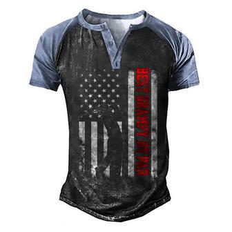 Best Grampy By Par Golf Usa Flag Men's Henley Shirt Raglan Sleeve 3D Print T-shirt - Thegiftio UK