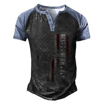 Best Pawpaw Ever American Flag Gift Funny Fathers Day Gift Graphic Design Printed Casual Daily Basic Men's Henley Shirt Raglan Sleeve 3D Print T-shirt - Thegiftio UK