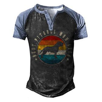 Best Pitbull Mom Ever Mothers Day Gift 2 Men's Henley Shirt Raglan Sleeve 3D Print T-shirt - Thegiftio UK