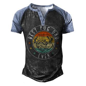 Best Pug Dad Ever Fathers Day Gift 4 Men's Henley Shirt Raglan Sleeve 3D Print T-shirt - Thegiftio UK