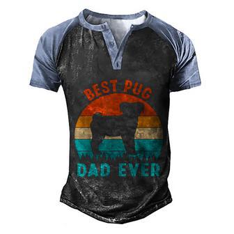 Best Pug Dad Ever Funny Gifts Dog Animal Lovers Walker Cute Graphic Design Printed Casual Daily Basic Men's Henley Shirt Raglan Sleeve 3D Print T-shirt - Thegiftio UK