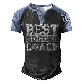 Best Soccer Coach Men's Henley Shirt Raglan Sleeve 3D Print T-shirt - Thegiftio UK