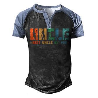 Best Uncle By Par Golf Gift Vintage Retro Men's Henley Shirt Raglan Sleeve 3D Print T-shirt - Thegiftio UK