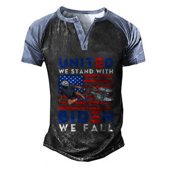 Biden Falling Memes United We Stand With Biden We Fall Graphic Design Printed Casual Daily Basic Men's Henley Shirt Raglan Sleeve 3D Print T-shirt - Thegiftio UK