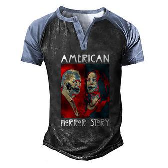 Biden Harris Horror American Zombie Story Halloween Graphic Design Printed Casual Daily Basic V2 Men's Henley Shirt Raglan Sleeve 3D Print T-shirt - Thegiftio UK