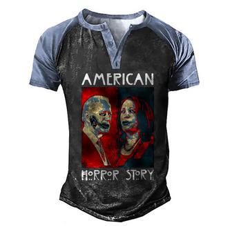 Biden Harris Horror American Zombie Story Halloween Graphic Design Printed Casual Daily Basic V3 Men's Henley Shirt Raglan Sleeve 3D Print T-shirt - Thegiftio UK