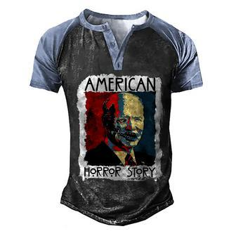 Biden Horror American Zombie Story Halloween Retro Vintage Graphic Design Printed Casual Daily Basic Men's Henley Shirt Raglan Sleeve 3D Print T-shirt - Thegiftio UK