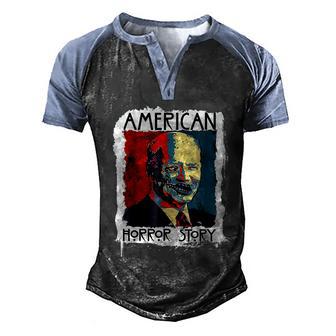 Biden Horror American Zombie Story Halloween Vintage Graphic Design Printed Casual Daily Basic V2 Men's Henley Shirt Raglan Sleeve 3D Print T-shirt - Thegiftio