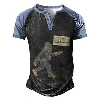 Bigfoot Db Cooper Funny Yeti Sasquatch Squatch Graphic Design Printed Casual Daily Basic Men's Henley Shirt Raglan Sleeve 3D Print T-shirt - Thegiftio UK
