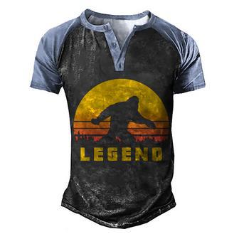 Bigfoot The Legend Men's Henley Shirt Raglan Sleeve 3D Print T-shirt - Thegiftio UK
