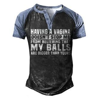 Bigger Than Yours V2 Men's Henley Shirt Raglan Sleeve 3D Print T-shirt - Seseable