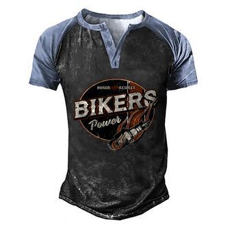 Biker Power Graphic Design Printed Casual Daily Basic Men's Henley Shirt Raglan Sleeve 3D Print T-shirt - Thegiftio UK