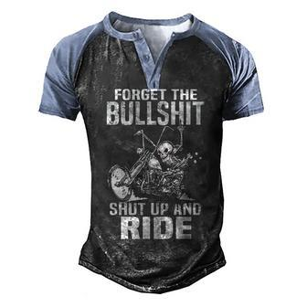 Biker - Shut Up & Ride Men's Henley Shirt Raglan Sleeve 3D Print T-shirt - Seseable