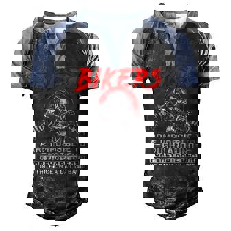 Bikers Are Impossible Men's Henley Shirt Raglan Sleeve 3D Print T-shirt - Seseable