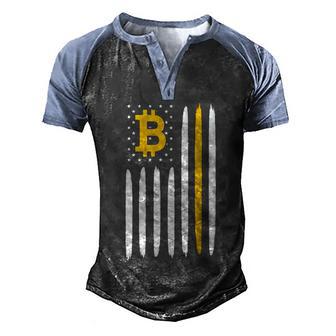 Bitcoin Usa Flag Graphic Design Printed Casual Daily Basic Men's Henley Shirt Raglan Sleeve 3D Print T-shirt - Thegiftio UK