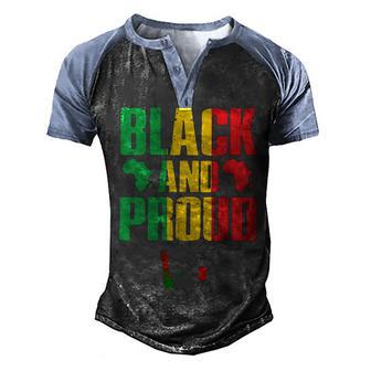 Black And Proud Men's Henley Shirt Raglan Sleeve 3D Print T-shirt - Thegiftio UK