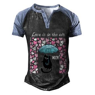 Black Cat Anti Valentines Day Valentine Cute Valentine Romantic V2 Men's Henley Shirt Raglan Sleeve 3D Print T-shirt - Thegiftio UK