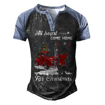 Black Cat Christmas Truck Ornaments Santa Lover Cat Xmas Men's Henley Shirt Raglan Sleeve 3D Print T-shirt - Thegiftio UK