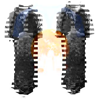 Black Cats Moon Pumpkin Funny Halloween Horror Men's Henley Shirt Raglan Sleeve 3D Print T-shirt - Thegiftio