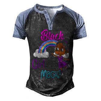 Black Girl Magic Melanin Pride 2 Men's Henley Shirt Raglan Sleeve 3D Print T-shirt - Thegiftio UK