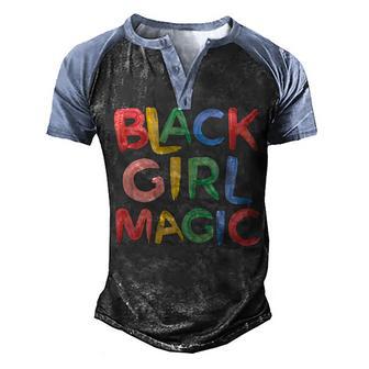 Black Girl Magic Melanin Pride 3 Men's Henley Shirt Raglan Sleeve 3D Print T-shirt - Thegiftio UK