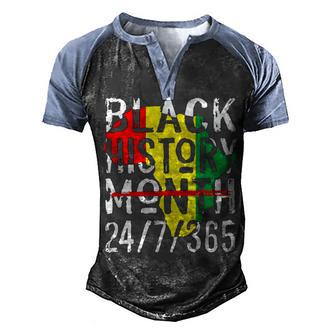 Black History Month 24 7 365 Africa Map Melanin 2022 Women Graphic Design Printed Casual Daily Basic Men's Henley Shirt Raglan Sleeve 3D Print T-shirt - Thegiftio UK