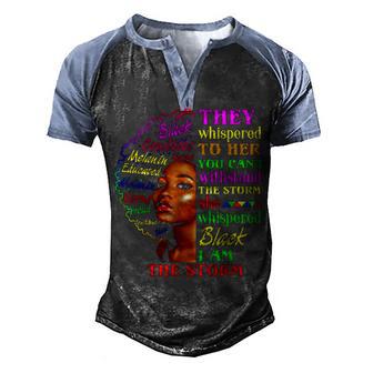 Black History Month African Woman Afro I Am The Storm Men's Henley Shirt Raglan Sleeve 3D Print T-shirt - Thegiftio UK