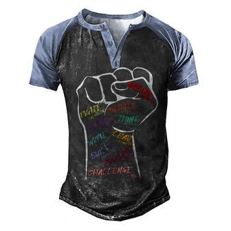 Black History Month Inspirational Leaders Power Fist Hand V2 Men's Henley Shirt Raglan Sleeve 3D Print T-shirt - Thegiftio UK