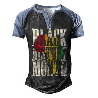 Black History Month Proud African Map Colors Africa Men's Henley Shirt Raglan Sleeve 3D Print T-shirt - Thegiftio UK