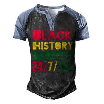 Black History Month V4 Men's Henley Shirt Raglan Sleeve 3D Print T-shirt - Thegiftio UK