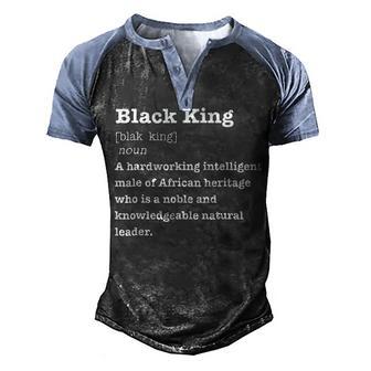 Black King Definition African Pride Melanin Educated 1 Men's Henley Shirt Raglan Sleeve 3D Print T-shirt - Thegiftio UK