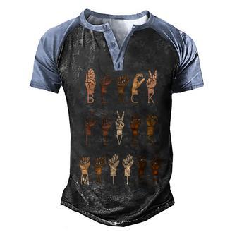 Black Lives Matter Sign Language African Melanin Women Men Men's Henley Shirt Raglan Sleeve 3D Print T-shirt - Thegiftio UK