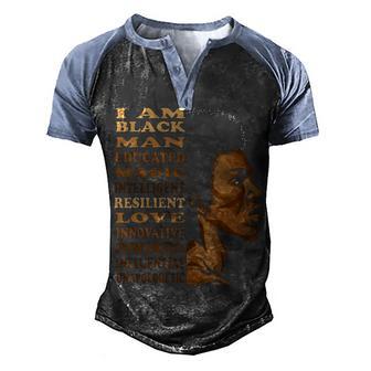 Black Man Educated Black History Month Love Africa Afro Men's Henley Shirt Raglan Sleeve 3D Print T-shirt - Thegiftio UK