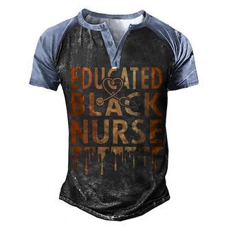 Black Nurse Melanin Nurse Educated Black History Month Nurse Men's Henley Shirt Raglan Sleeve 3D Print T-shirt - Thegiftio UK