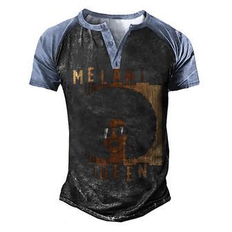 Black Pride Month Melanin Queen Afro African American Graphic Design Printed Casual Daily Basic Men's Henley Shirt Raglan Sleeve 3D Print T-shirt - Thegiftio UK
