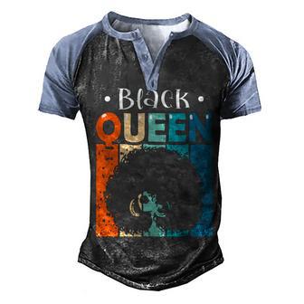 Black Queen Black History Month African Pride Black Pride Men's Henley Shirt Raglan Sleeve 3D Print T-shirt - Thegiftio UK